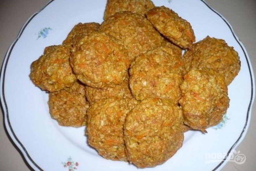 Рецепт постное морковно-овсяное печенье