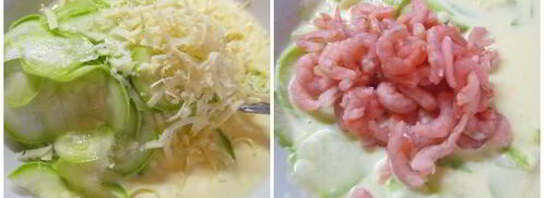 киш творожный с кабачками и креветками. Шаг 3