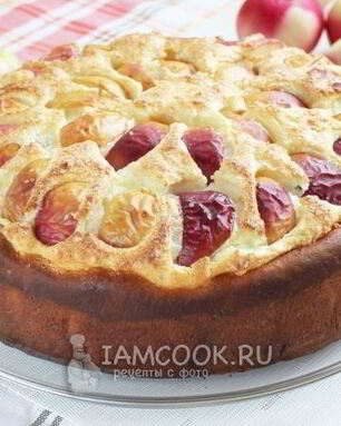 Манный пирог с фруктами