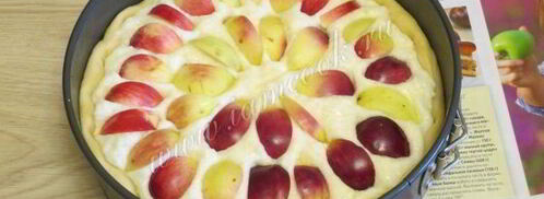 манный пирог с фруктами. Шаг 15