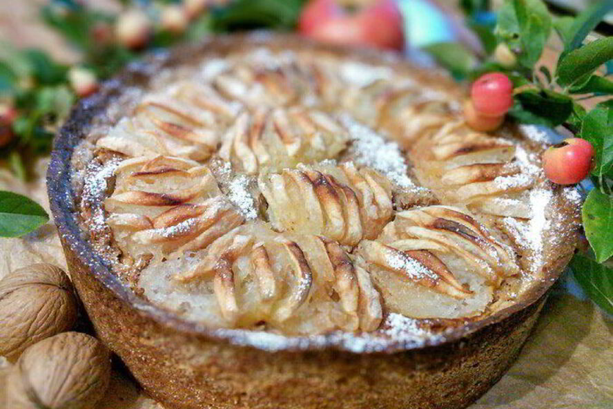 Рецепт орехово-яблочный пирог вкус осени
