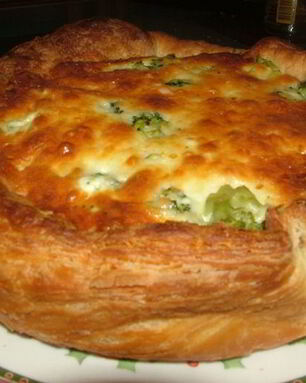 Открытый пирог с брокколи