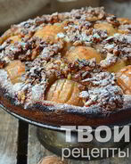 Открытый пирог с яблоками