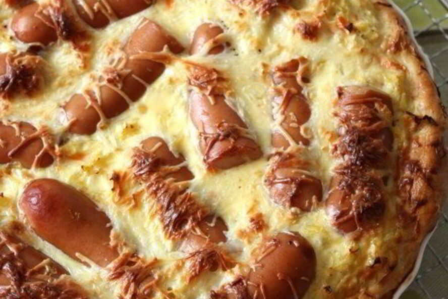 Рецепт пирог с кислой капустой и сосисками