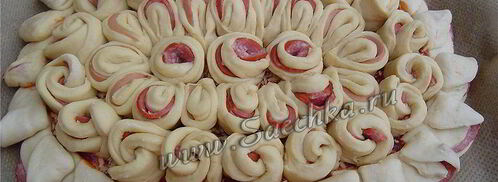 пирог с колбасой. Шаг 11