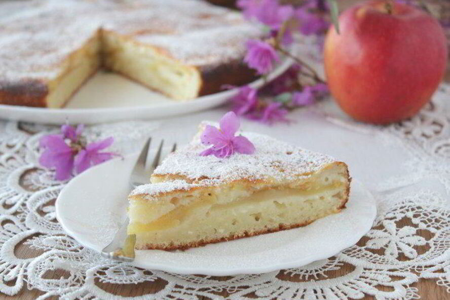 Рецепт пирог с творогом и яблоками