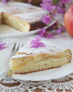 Пирог с творогом и яблоками