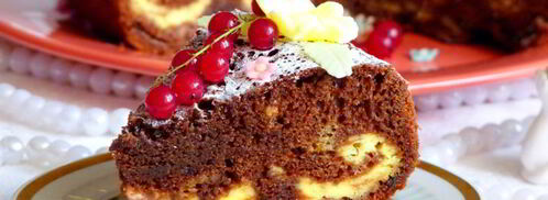 шоколадно-творожный пирог с черешней. Шаг 13