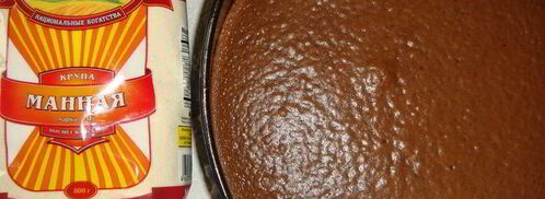 шоколадный пирог с манным кремом. Шаг 4