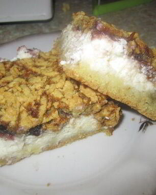 Тертый пирог с творогом