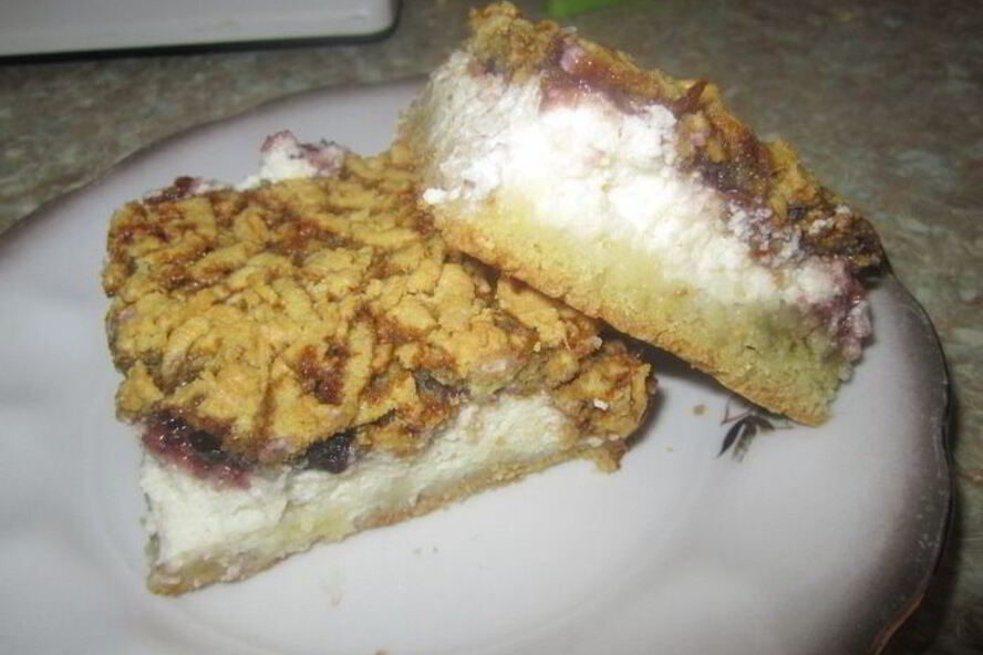 Рецепт тертый пирог с творогом