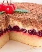 Вишневый пирог Наслаждение с маскарпоне и молочным шоколадом