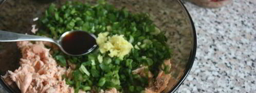 китайские пирожки с лососем. Шаг 7