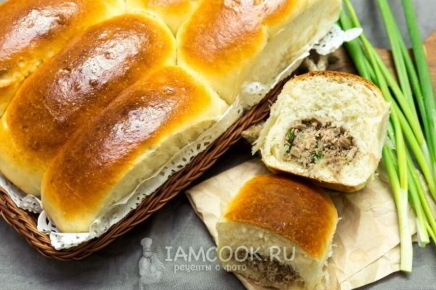 Рецепт печеные пирожки с говядиной и зеленым луком