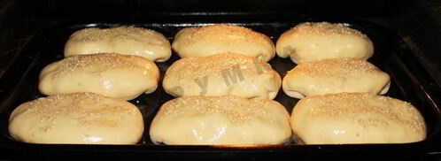 пирожки на сухом молоке дрожжевые в духовке. Шаг 25