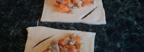 пирожки с орехами на слоеном тесте. Шаг 2