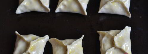 слоеные пирожки с куриной печенью. Шаг 12