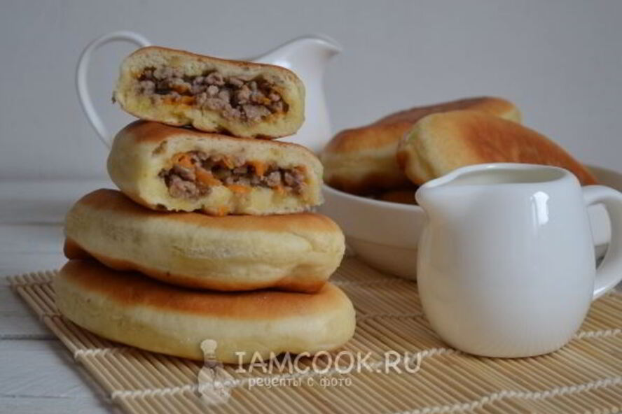 Рецепт жареные пирожки с мясом на сковороде