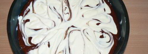 брауни с творожно-сливочным сыром и малиной. Шаг 5