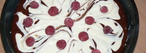 брауни с творожно-сливочным сыром и малиной. Шаг 6