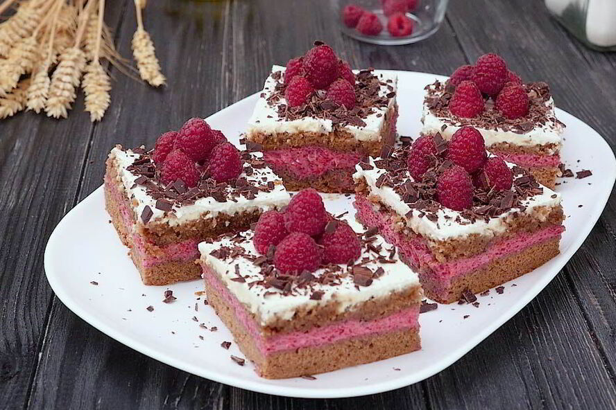 Рецепт малиновые пирожные