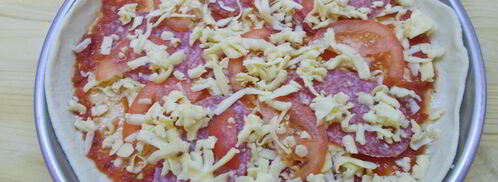 домашняя пицца с копченой колбасой. Шаг 7