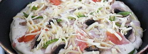 пицца на сковороде на сметане. Шаг 7