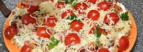 пицца на сковороде с овощами. Шаг 6