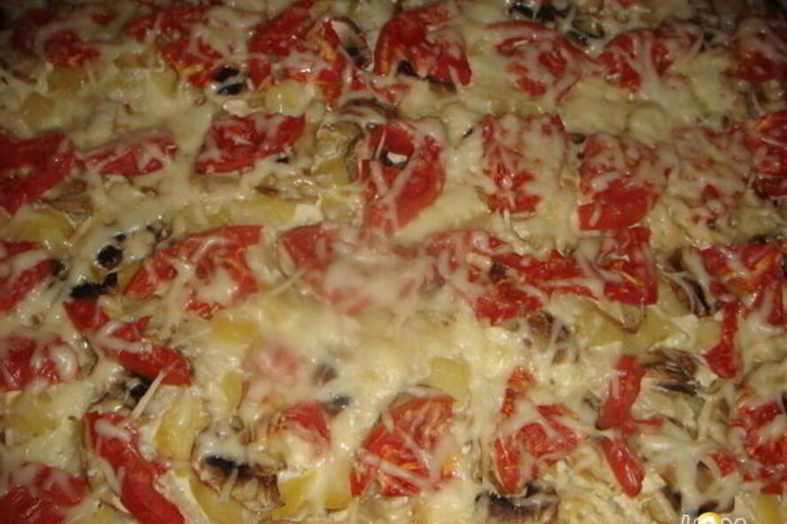 Рецепт пицца ориентале с белым соусом