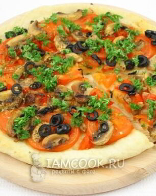Пицца постная с грибами