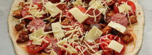 пицца с баклажанами и сыром джюгас. Шаг 5