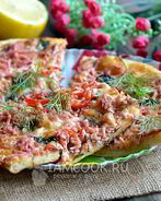 Пицца с баклажанной икрой