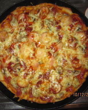 Пицца с грибами на дрожжевом тесте