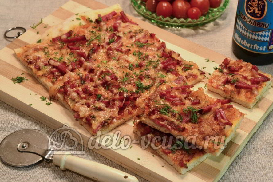 Рецепт пицца с колбасой