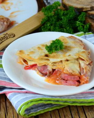 Пицца в лаваше на сковороде