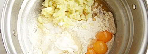 картофельные пончики с ветчиной. Шаг 5