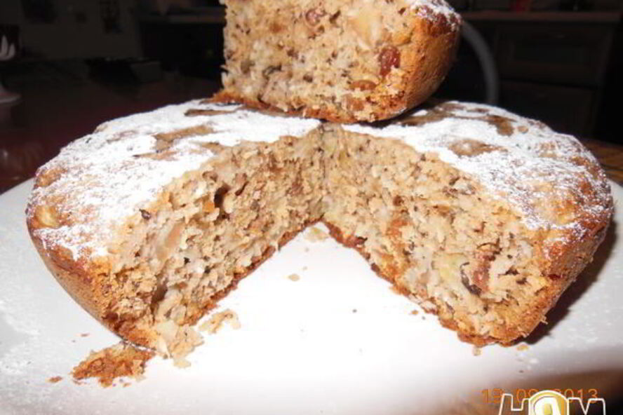 Рецепт коврижка с орехами, яблоками и кокосом