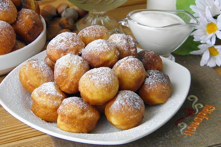 Рецепт пышки на кефире, жаренные на сковороде