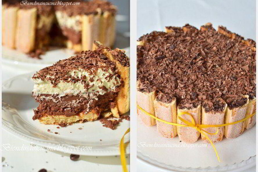 Рецепт шарлотка с шоколадно-малиновым муссом и воздушным ванильным кремом