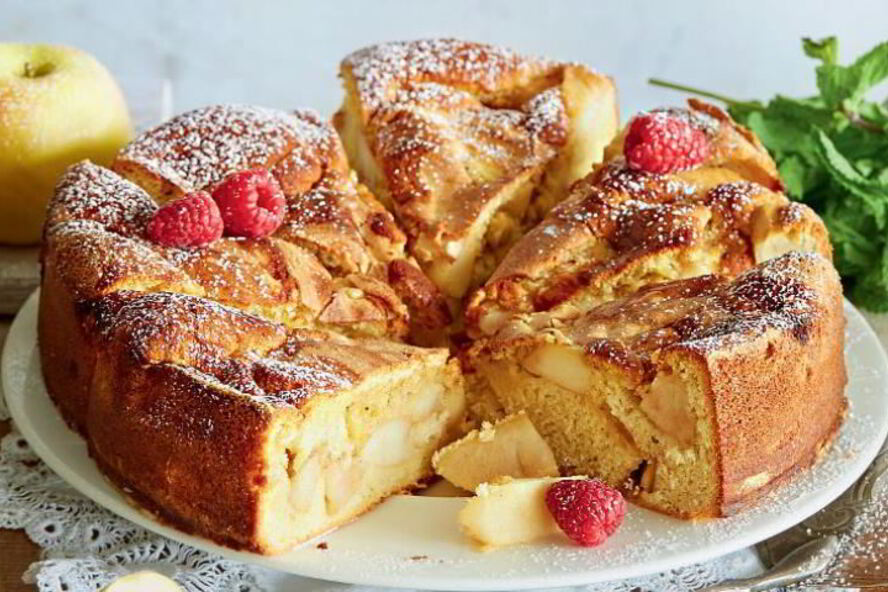 Рецепт шарлотка с яблоками и ванилью