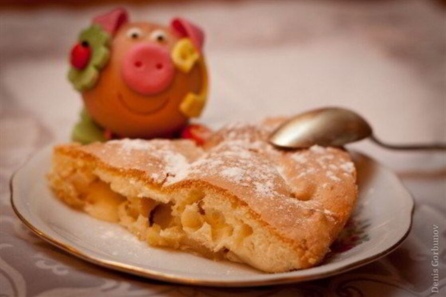 Рецепт шарлотка яблочная со сливочным маслом