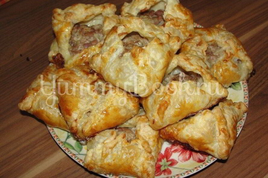 Рецепт слоеные конвертики с мясом