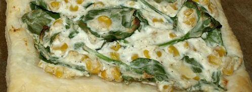 слойки с рикоттой, шпинатом и сладкой кукурузой. Шаг 6