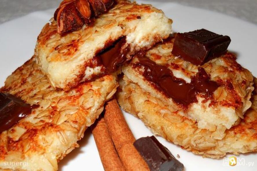 Рецепт сырники с шоколадом в овсяных хлопьях
