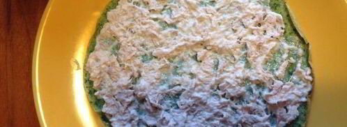 блинный тортик со шпинатом и тунцом. Шаг 3