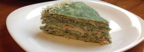 блинный тортик со шпинатом и тунцом. Шаг 5