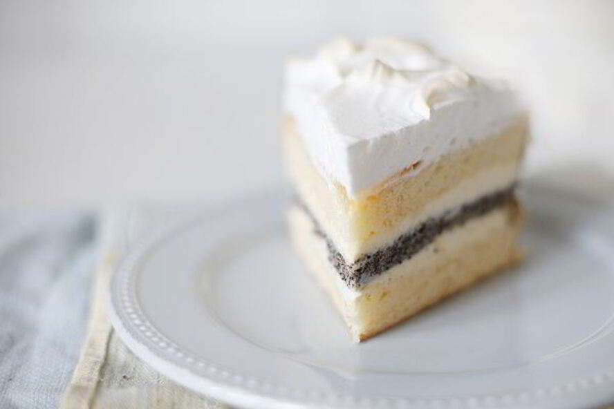 Рецепт маково-лимонный торт с меренгой