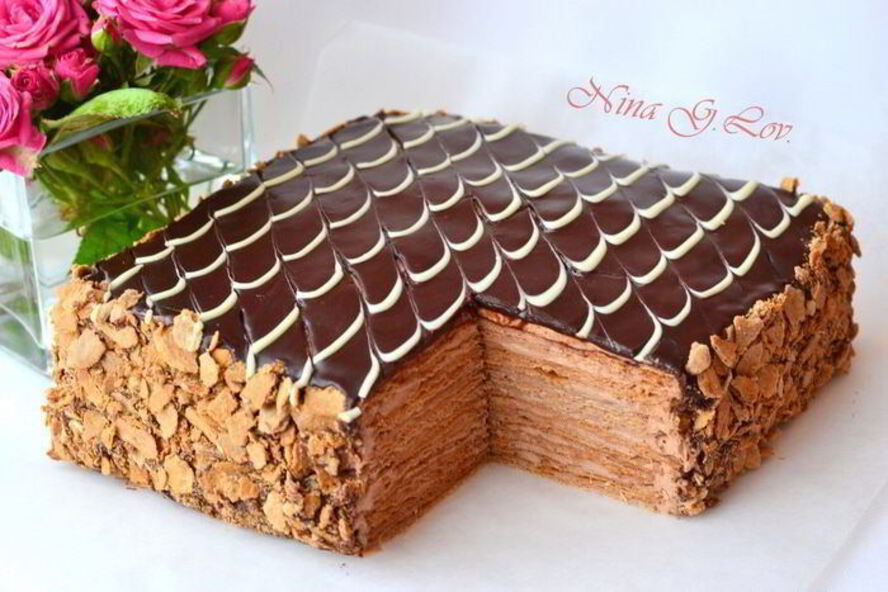 Рецепт торта наполеон шоколадно-сливочного