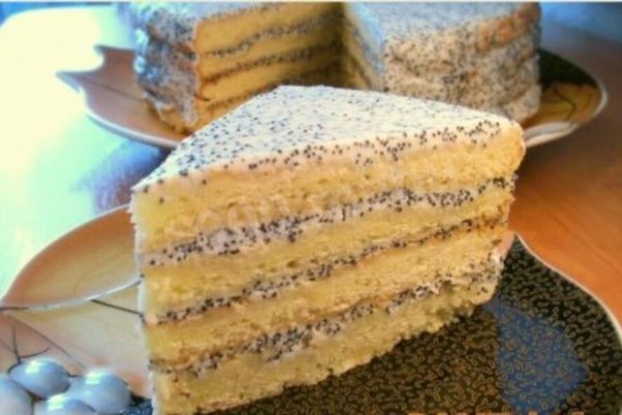 Рецепт торт с маком и сметанным кремом