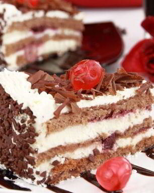 Торт с вишней и творогом